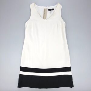 NWT Banana Republic Mini Dress Color Block White Black Nautical Boho Minimal